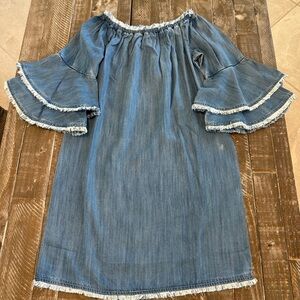 NWOT Boston Proper Summer Essentials Tencel Off The Shoulder Dress Medium WashXS